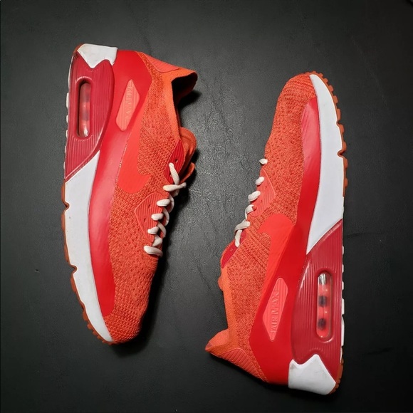 Nike Air Max 90 Ultra 2.0 Flyknit Men's Sz 10 Bright Crimson 875943-600 - Picture 1 of 6
